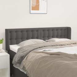 vidaXL Kopfteil mit Ohren Grau 147x16x78/88 cm Kunstleder