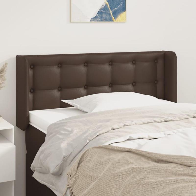 vidaXL Kopfteil mit Ohren Braun 103x16x78/88 cm Kunstleder vidaXL Kopfteil mit Ohren Braun 103x16x78/88 cm Kunstleder