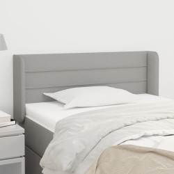 vidaXL Kopfteil mit Ohren Hellgrau 103x16x78/88 cm Stoff