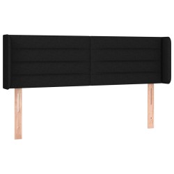vidaXL Kopfteil mit Ohren Schwarz 147x16x78/88 cm Stoff