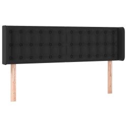 vidaXL Kopfteil mit Ohren Schwarz 147x16x78/88 cm Kunstleder