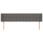 vidaXL Kopfteil mit Ohren Grau 183x16x78/88 cm Kunstleder