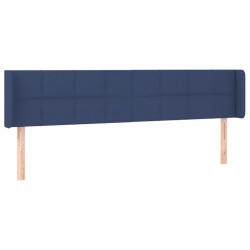 vidaXL Kopfteil mit Ohren Blau 183x16x78/88 cm Stoff