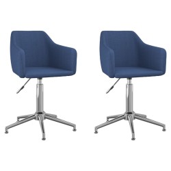 Esszimmerstühle 2 Stk. Drehbar Blau Stoff