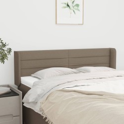 vidaXL Kopfteil mit Ohren Taupe 147x16x78/88 cm Stoff
