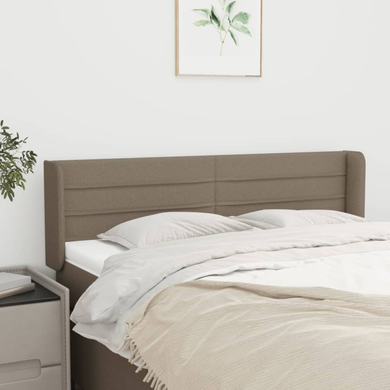 vidaXL Kopfteil mit Ohren Taupe 147x16x78/88 cm Stoff