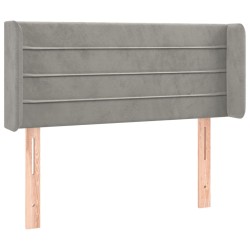 vidaXL Kopfteil mit Ohren Hellgrau 103x16x78/88 cm Samt