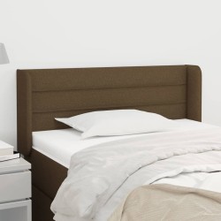 vidaXL Kopfteil mit Ohren Dunkelbraun 93x16x78/88 cm Stoff