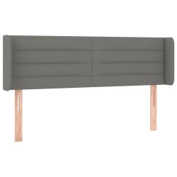 vidaXL Kopfteil mit Ohren Dunkelgrau 147x16x78/88 cm Stoff