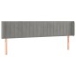 vidaXL Kopfteil mit Ohren Hellgrau 203x16x78/88 cm Samt