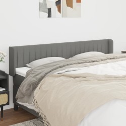 vidaXL Kopfteil mit Ohren Dunkelgrau 183x16x78/88 cm Stoff