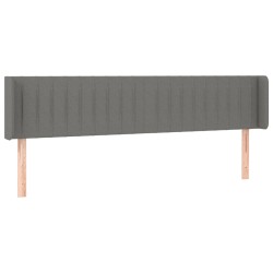 vidaXL Kopfteil mit Ohren Dunkelgrau 183x16x78/88 cm Stoff