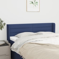 vidaXL Kopfteil mit Ohren Blau 147x16x78/88 cm Stoff