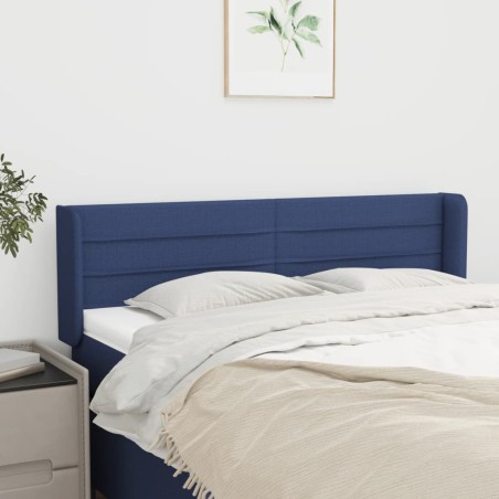 vidaXL Kopfteil mit Ohren Blau 147x16x78/88 cm Stoff