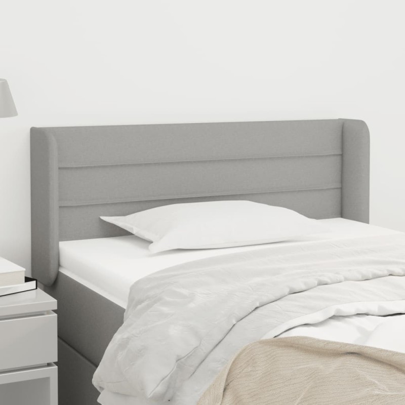 vidaXL Kopfteil mit Ohren Hellgrau 83x16x78/88 cm Stoff vidaXL Kopfteil mit Ohren Hellgrau 83x16x78/88 cm Stoff