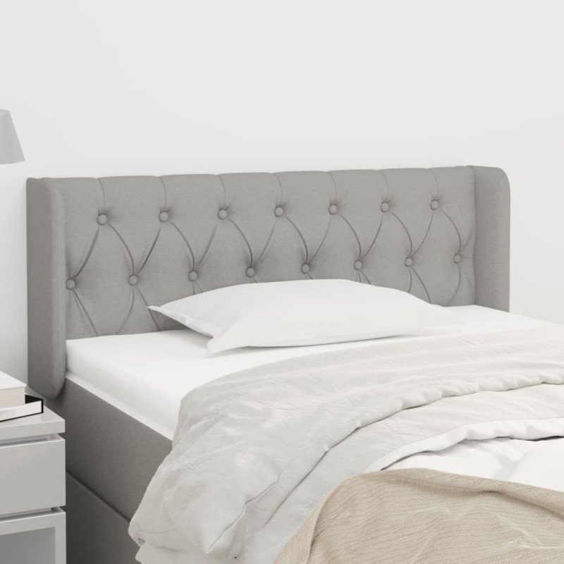 vidaXL Kopfteil mit Ohren Hellgrau 93x16x78/88 cm Stoff vidaXL Kopfteil mit Ohren Hellgrau 93x16x78/88 cm Stoff