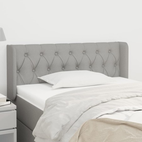 vidaXL Kopfteil mit Ohren Hellgrau 93x16x78/88 cm Stoff