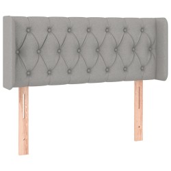 vidaXL Kopfteil mit Ohren Hellgrau 93x16x78/88 cm Stoff