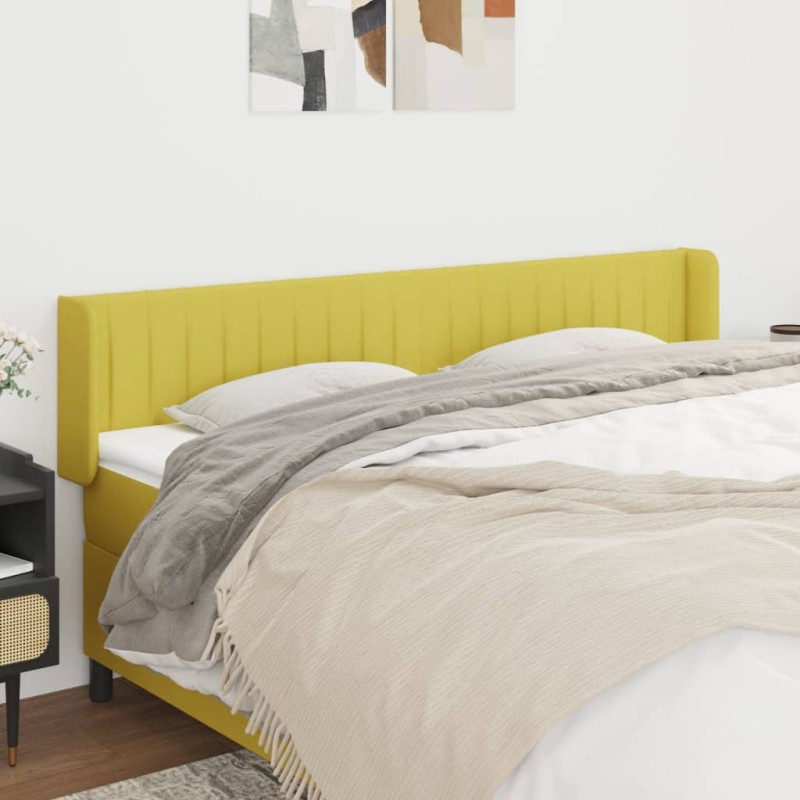 vidaXL Kopfteil mit Ohren Grün 203x16x78/88 cm Stoff