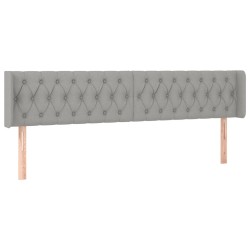 vidaXL Kopfteil mit Ohren Hellgrau 203x16x78/88 cm Stoff