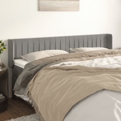 vidaXL Kopfteil mit Ohren Hellgrau 163x16x78/88 cm Samt