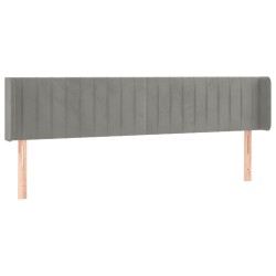vidaXL Kopfteil mit Ohren Hellgrau 163x16x78/88 cm Samt