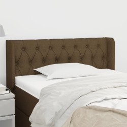 vidaXL Kopfteil mit Ohren Dunkelbraun 103x16x78/88 cm Stoff