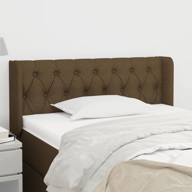 vidaXL Kopfteil mit Ohren Dunkelbraun 103x16x78/88 cm Stoff vidaXL Kopfteil mit Ohren Dunkelbraun 103x16x78/88 cm Stoff