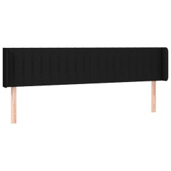 vidaXL Kopfteil mit Ohren Schwarz 183x16x78/88 cm Stoff