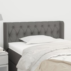 vidaXL Kopfteil mit Ohren Dunkelgrau 103x16x78/88 cm Stoff