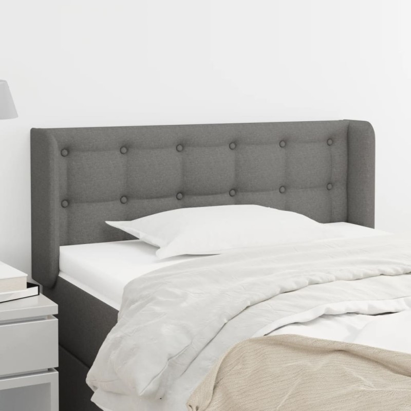 vidaXL Kopfteil mit Ohren Dunkelgrau 103x16x78/88 cm Stoff vidaXL Kopfteil mit Ohren Dunkelgrau 103x16x78/88 cm Stoff