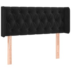 vidaXL Kopfteil mit Ohren Schwarz 93x16x78/88 cm Samt