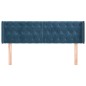 vidaXL Kopfteil mit Ohren Dunkelblau 163x16x78/88 cm Samt