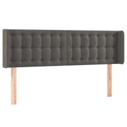 vidaXL Kopfteil mit Ohren Dunkelgrau 147x16x78/88 cm Samt