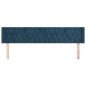 vidaXL Kopfteil mit Ohren Dunkelblau 203x16x78/88 cm Samt