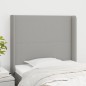 vidaXL Kopfteil mit Ohren Hellgrau 93x16x118/128 cm Stoff