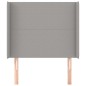 vidaXL Kopfteil mit Ohren Hellgrau 93x16x118/128 cm Stoff