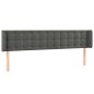 vidaXL Kopfteil mit Ohren Dunkelgrau 163x16x78/88 cm Samt