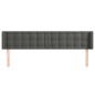 vidaXL Kopfteil mit Ohren Dunkelgrau 163x16x78/88 cm Samt