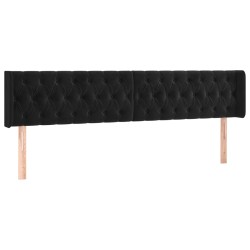 vidaXL Kopfteil mit Ohren Schwarz 203x16x78/88 cm Samt