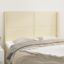 vidaXL Kopfteil mit Ohren Creme 147x16x118/128 cm Kunstleder
