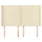 vidaXL Kopfteil mit Ohren Creme 147x16x118/128 cm Kunstleder
