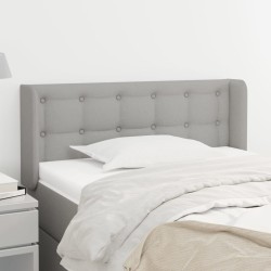 vidaXL Kopfteil mit Ohren Hellgrau 93x16x78/88 cm Stoff