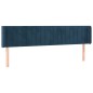 vidaXL Kopfteil mit Ohren Dunkelblau 203x16x78/88 cm Samt vidaXL Kopfteil mit Ohren Dunkelblau 203x16x78/88 cm Samt