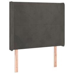 vidaXL Kopfteil mit Ohren Dunkelgrau 93x16x118/128 cm Samt