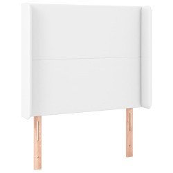 vidaXL Kopfteil mit Ohren Weiß 103x16x118/128 cm Kunstleder