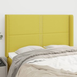 vidaXL Kopfteil mit Ohren Grün 147x16x118/128 cm Stoff