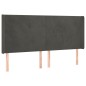 vidaXL Kopfteil mit Ohren Dunkelgrau 183x16x118/128 cm Samt