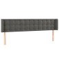 vidaXL Kopfteil mit Ohren Dunkelgrau 183x16x78/88 cm Samt