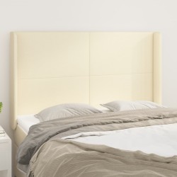 vidaXL Kopfteil mit Ohren Creme 147x16x118/128 cm Kunstleder